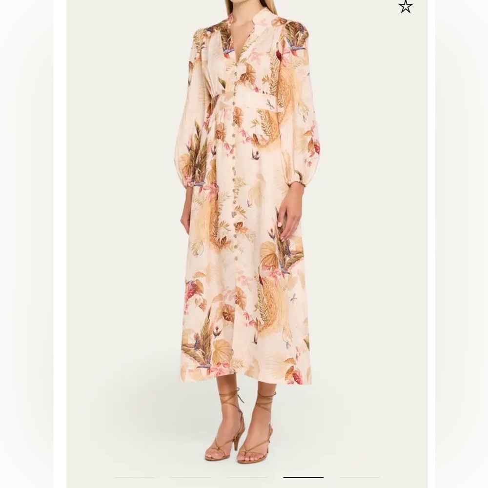 Zimmermann Ascension Plunge Linen Dress